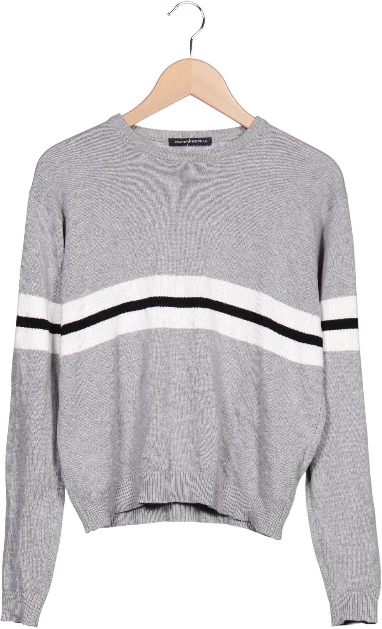 Brandy Melville Damen Pullover, Grau, Gr. L, Baumwolle - Second Hand