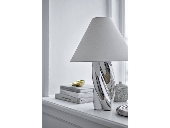 Lampe de table Ø 35cm Argenté Lin E27