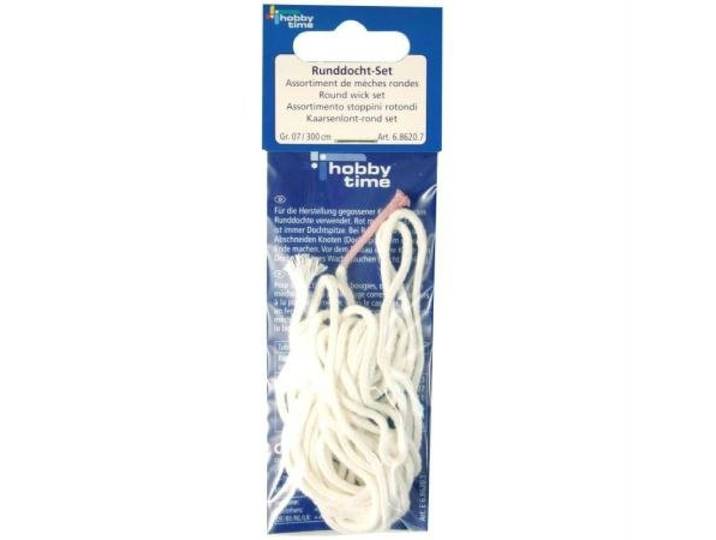 Glorex 6 8620 7 kaarslonten maat 07, 3 m, wit, 7
