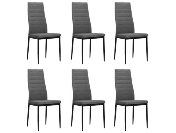 UYPTERF Esszimmerstühle 6 STK. Stoff Hellgrau Stahlrahmen,Polyestergewebe,gepolsterte Sitze,ergonomisches Design,einfache Montage,max. 110 kg pro Sitzplatz