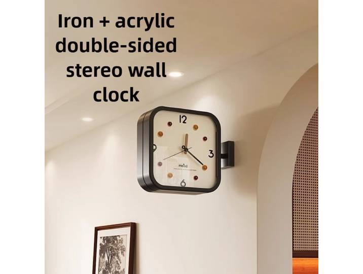 Horloges d'angle murales Double face pour salon, horloges murales de Restaurant, modernes et silencieuses, de luxe, de styliste, décoration de maison