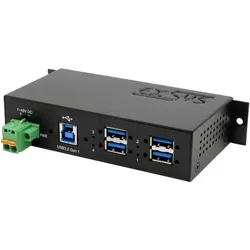 Exsys USB-Hub EX-1185HMVS-2 (USB-B, 4 Ports), Dockingstation + USB Hub, Schwarz