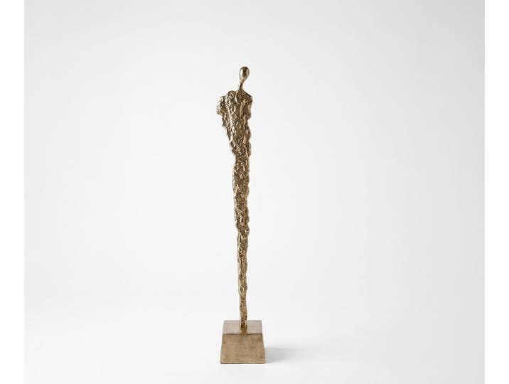 Figur Aureon B14 x T14 x H91 cm Aluminium Champagner Handgemacht, Wohnaccessoires