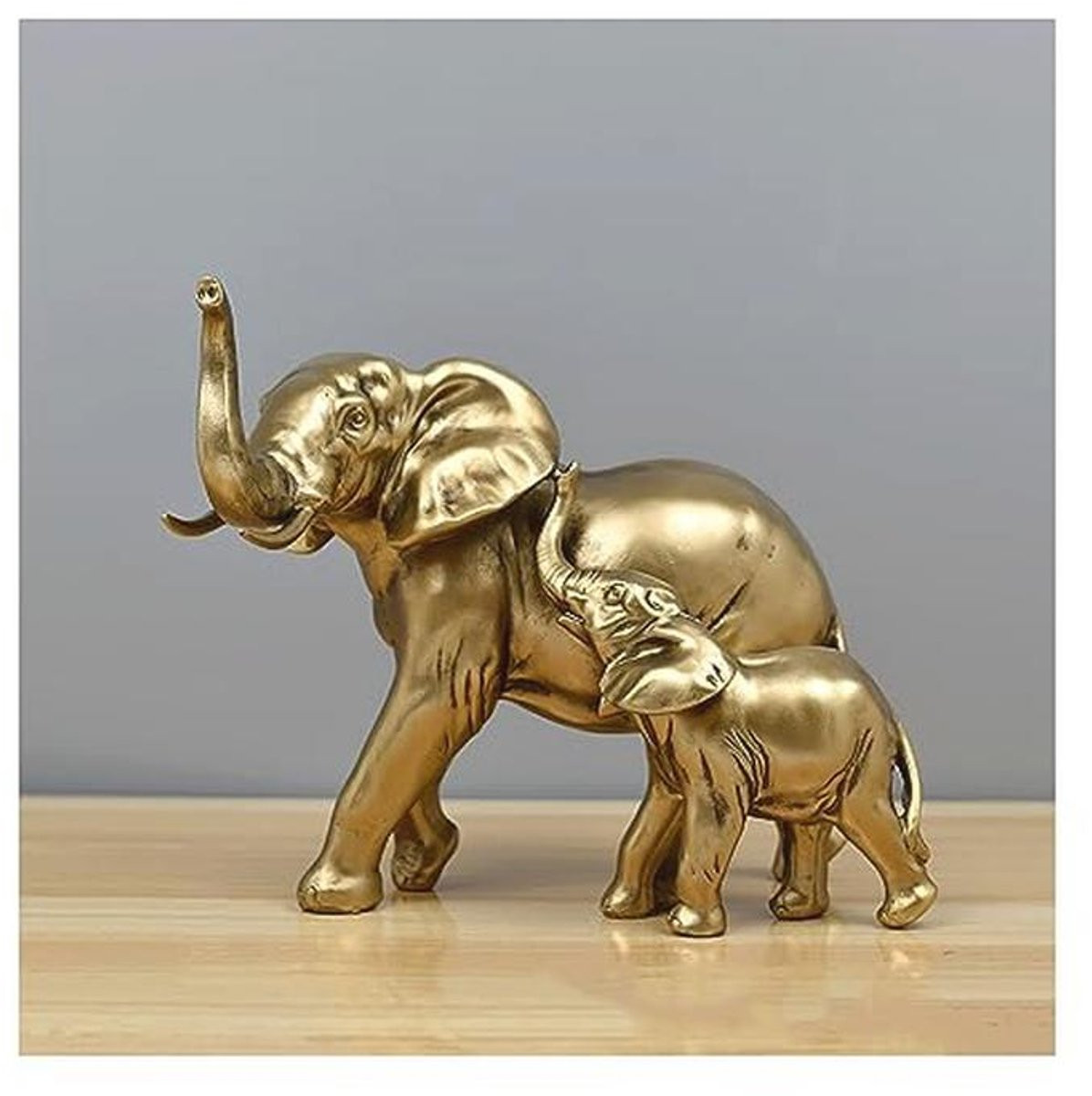 Decoratief Olifantenbeeld voor Huisdecoratie - Hars, Goud en Zwart