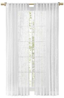 Ricardo Sheer Blossom Embroidered Sheer Rod Pocket W Back Tab Single Panel