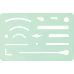 Ecobra Radierschablone, 15 Aus- schnitte, rostfreier Federstahl,