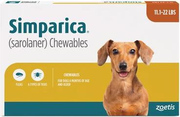 Simparica Chewables For Dogs 11.1-22 Lbs (Brown) 3 Doses