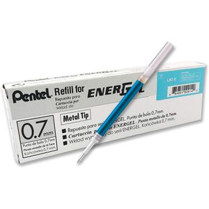 Pentel Gelschreibermine LR7-SX, Strichbreite 0,35mm, hellblau, 12 Stück