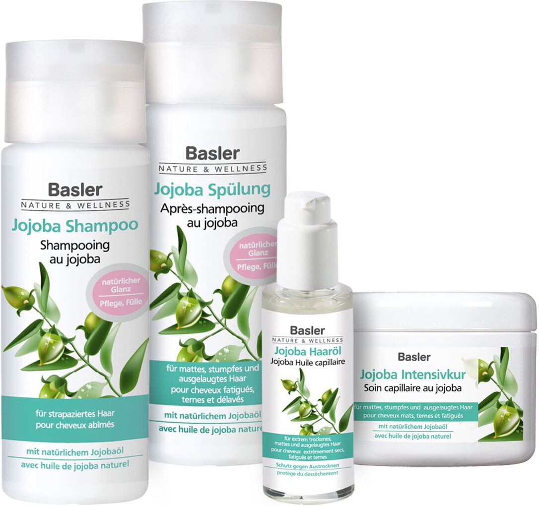 575ml basler Jojoba Starter Set (Shampoo 200ml + Conditioner 200ml + Intensivkur 125ml + Haaröl 50ml)