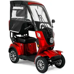 Deisla, Vierrad DS4-25, Rot 60V-30Ah Lithium-Akku, 1000 Watt, Dach, Wetterschutz, Heckkoffer