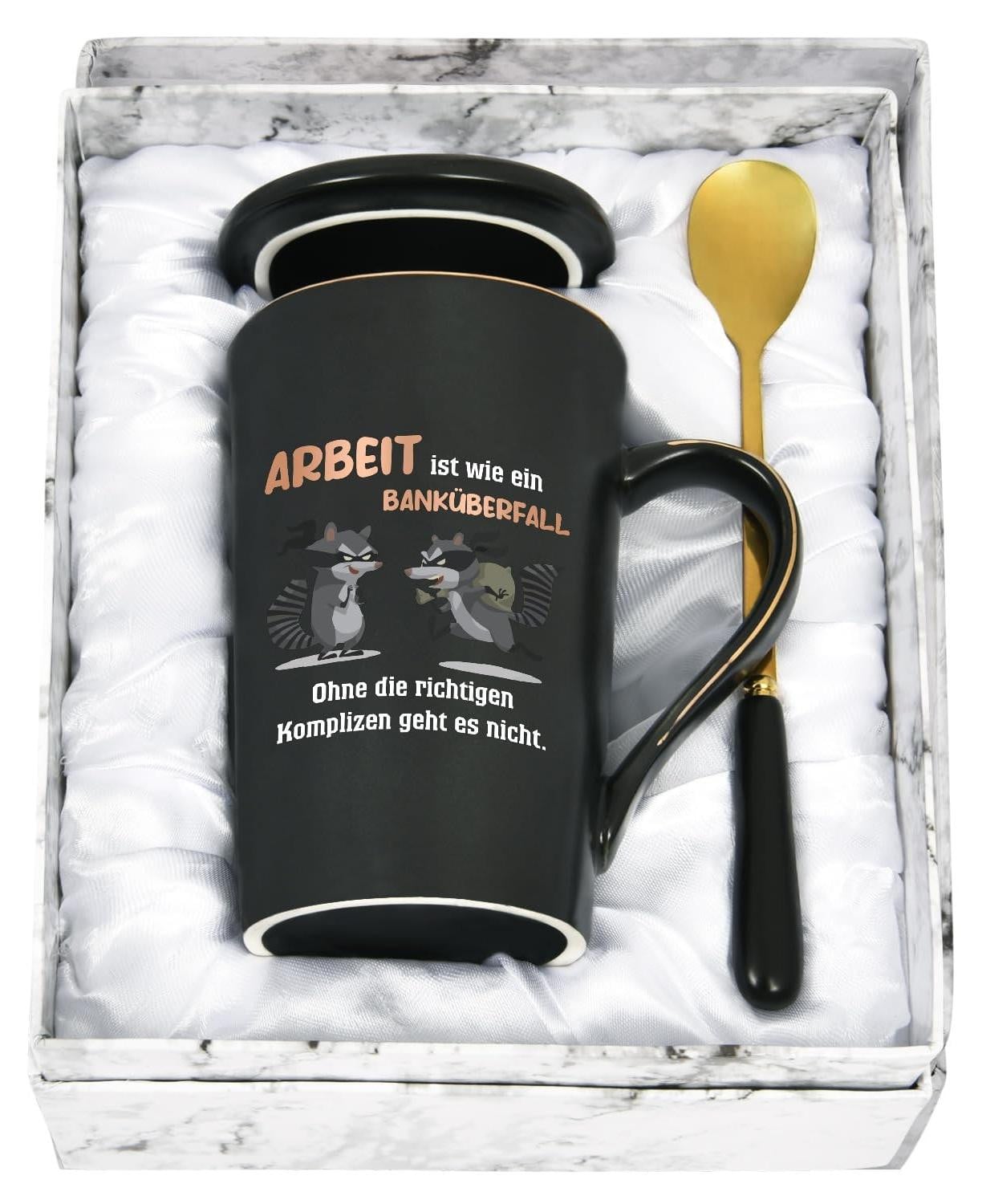 Grappige koffiemok voor collega's met afscheidstekst
