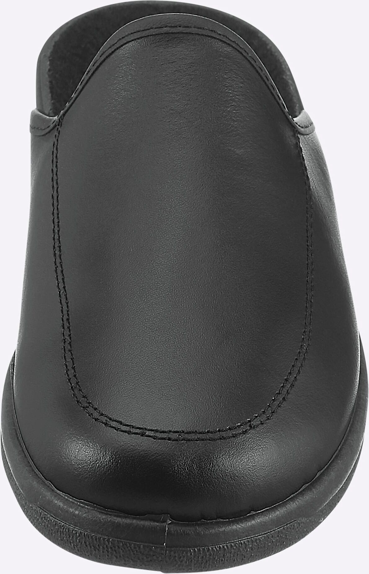 Pantoffel FRANKEN-SCHUHE, Herren, Gr. 45, schwarz, Glattleder, Basic, Schuhe Pantoffel schwarz 45