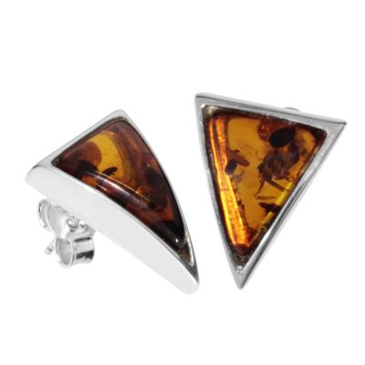 Paar Ohrstecker OSTSEE-SCHMUCK "- Classic 17 x 14 mm - Silber 925/000 - Bernstein" Gr. 17, silber (silber 925, silberfarben, weiß), Ohrringe, Damen, 17