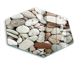 GLASPLATTE 40 cm Hintergrund kleine Steine