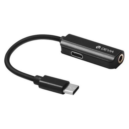 Devia Smart Type-C for jack 3,5mm or Type-C black (Digital -> Analog) (DEVIA)