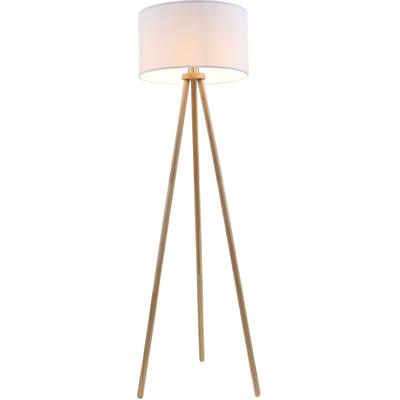 BRILONER LEUCHTEN Stehlampe "1379016 Floor", weiß, Leuchten, Holz Stativ, Stoffschirm, inkl. Kabelschalter, exkl. 1x E27 max. 60 W, Stehlampe