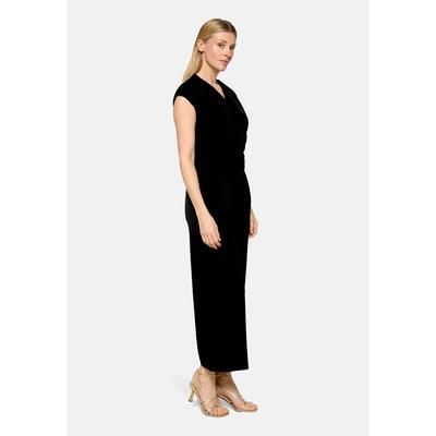 Overall VERA MONT "Damen in 7/8 Länge", Damen, Gr. 44, Normalgrößen, schwarz, Stoff, Obermaterial: 95% Polyester, 5% Elasthan, figurumspielend, V-Ausschnitt, Overalls Overall, Muster