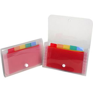 Exacompta Fächermappe 55498E Crystal, A6, transparent, aus Kunststoff, 6 Fächer