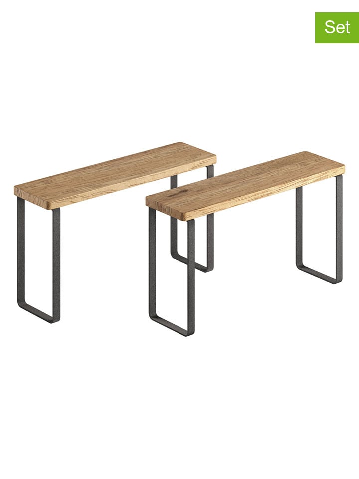 metaltex 2er-Set: Gewürzregale in Hellbraun - (B)27 x (H)16 x (T)8 cm - onesize
