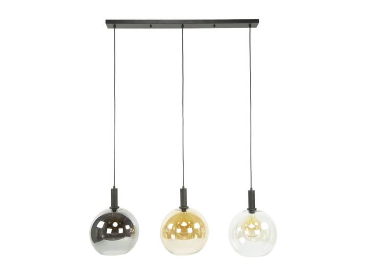 Suspension 3 globes en verre multicolore