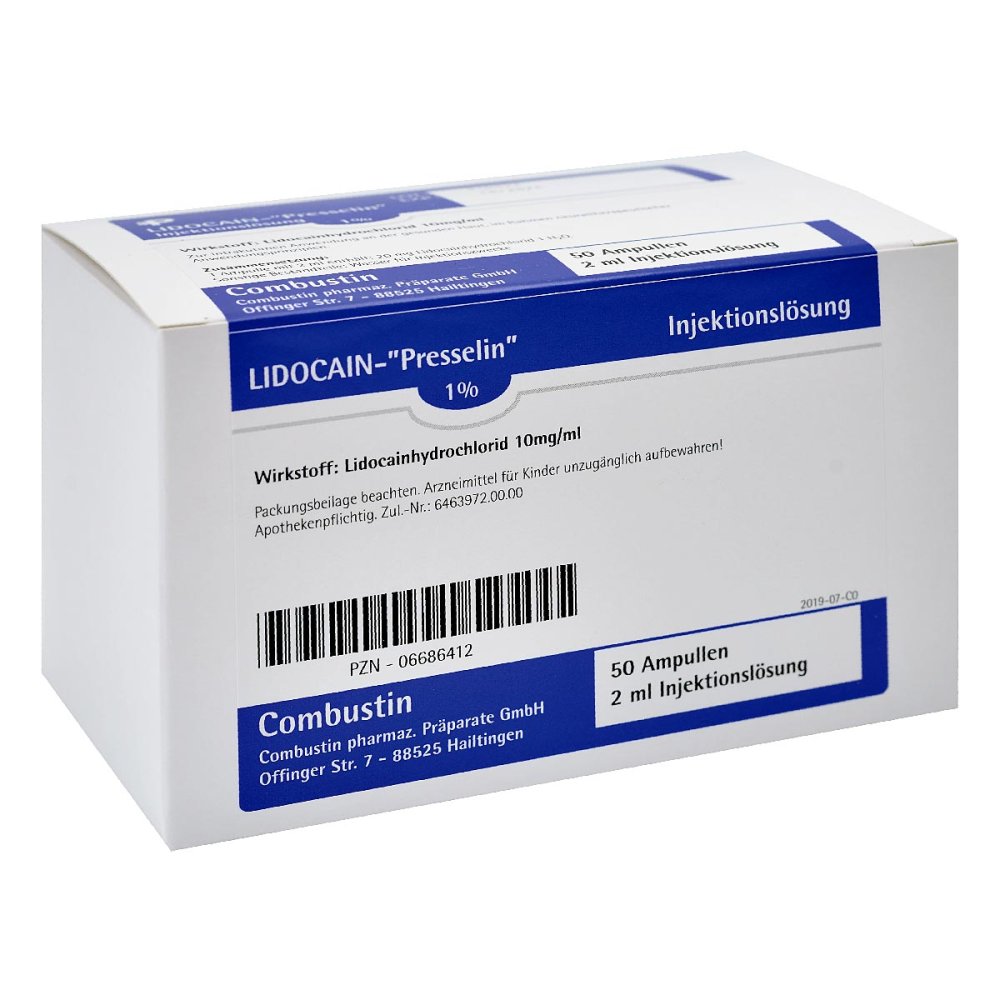 COMBUSTIN Pharmazeutische Präparate GmbH Lidocain Presselin 1% Injektionslösung 06686412