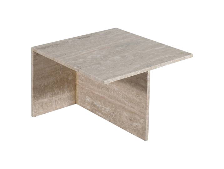Table basse carrée PUEL 50 x 35 x 50cm Beige/Travertin beige