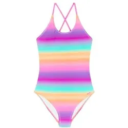 PROTEST Kinder Badeanzüge Beinausschnitt Ki PRTRainbow JR swimsuit, Größe 104 in Orange Orange