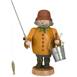 Seiffener Volkskunst Räucherfigur Angler Größe 22 cm