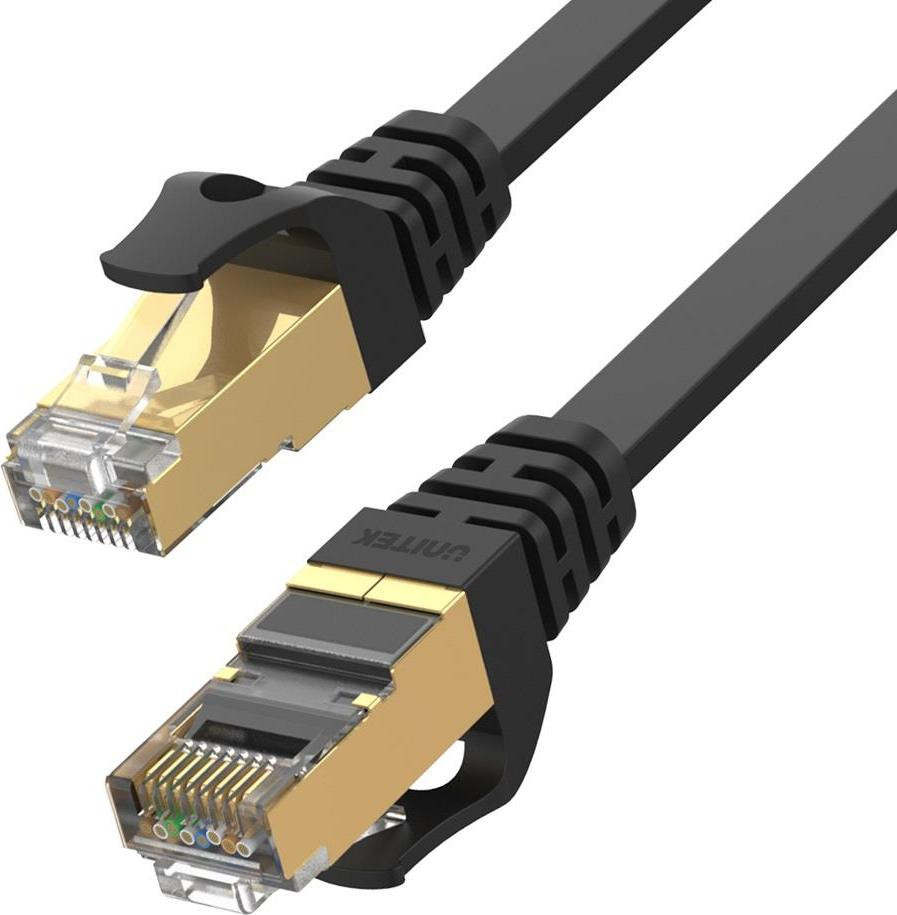 Unitek Cat7 S/FTP Ethernet kabel RJ45-RJ45 zwart, 1 meter