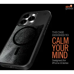 STM Relax Sand MagSafe - Hülle für iPhone 15 Pro (transparent / weiß)