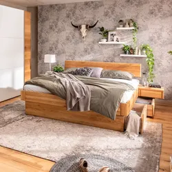 MAISON Massivholzbett Omaha 180 x 200 cm Holz Braun Wildeiche