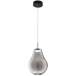 Fabas Luce Noa LED-Pendelleuchte, 14 W, 1510 lm, Farbtemperatur 2700 K-3000 K-4000 K, stufenlos dimmbar, Metallrahmen und Borosilikatglas, getönt