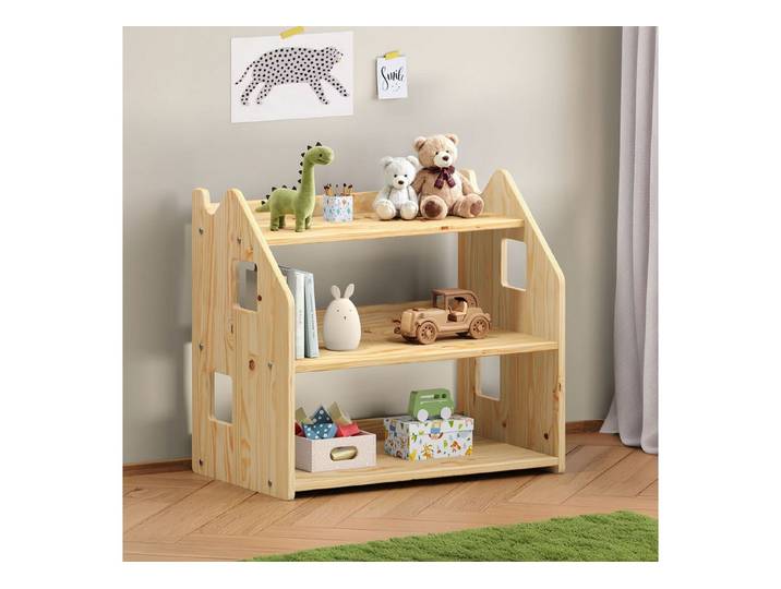 IDIMEX Kinderregal YASMIN, Bücherregal, Montessori Spielzeugregal Kinderzimmer Regal aus Massivho