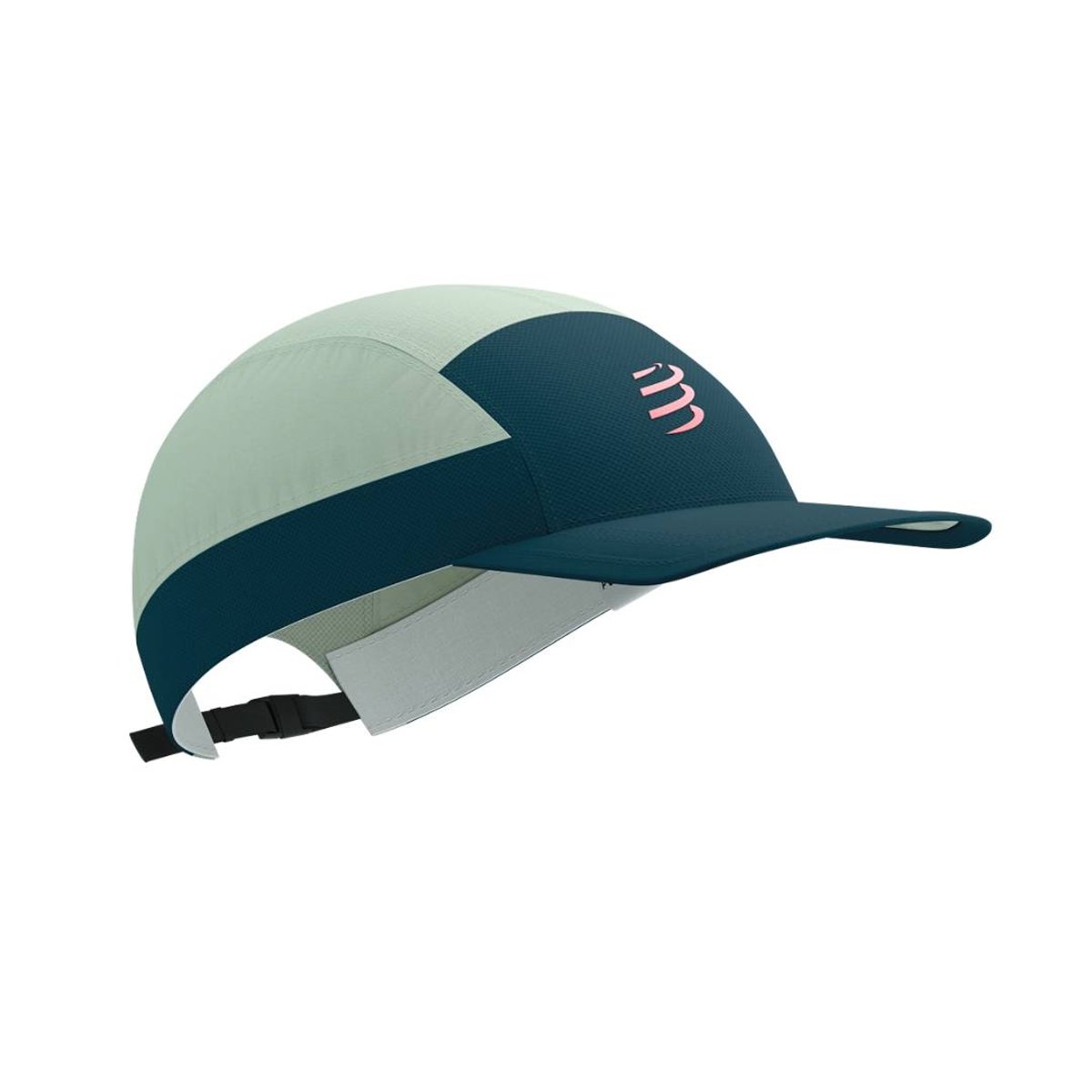 Boné Compressport 5 Panel Light Verde Rosa Unisex