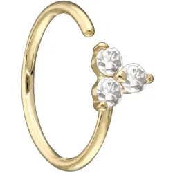 14 Karat Gold Nasenring MOISSANIT-BLUME - biegbar