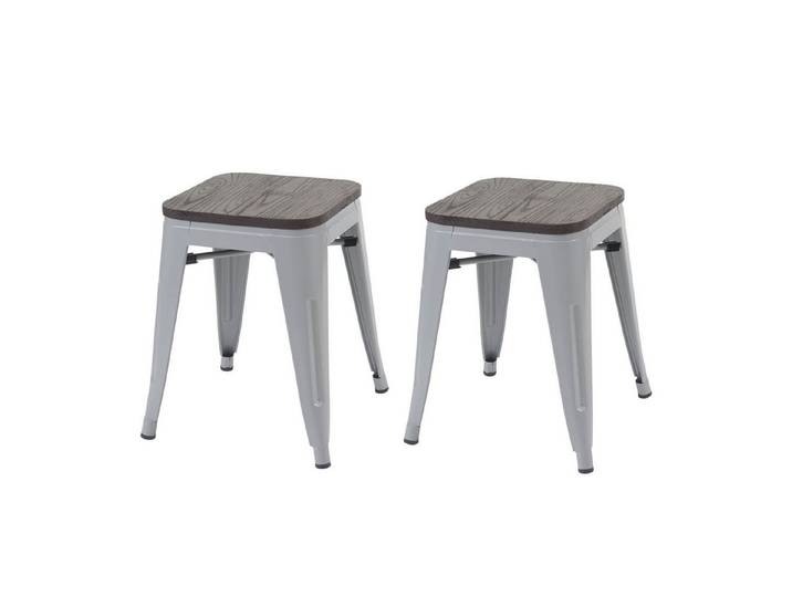PROREGAL® Sitzhocker Hocker, Metall, Industriedesign, stapelbar, Farbe (2 St), stapelbar, bodenschonend und sofort einsatzbereit