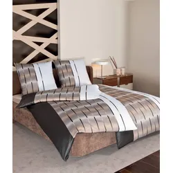 Janine Bettwäsche MILANO Mako-Satin 45026 kaffee 200x200 cm + 2x80x80 cm
