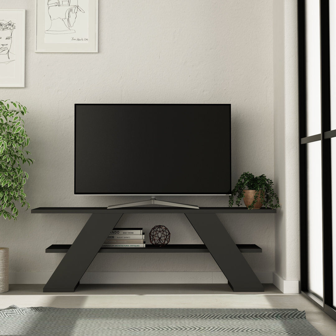 Hashtag Home Enrico Modern TV Stand 50" TVs with Open Shelf Anthracite 50"