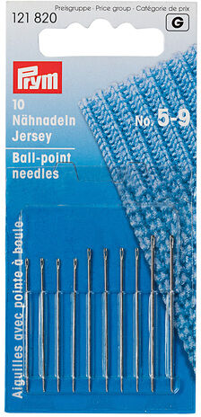 Prym Jersey-Nähnadeln, Stärke: 0,6 – 0,8 mm, Länge: 35 – 40 mm, Inhalt: 10 Stück