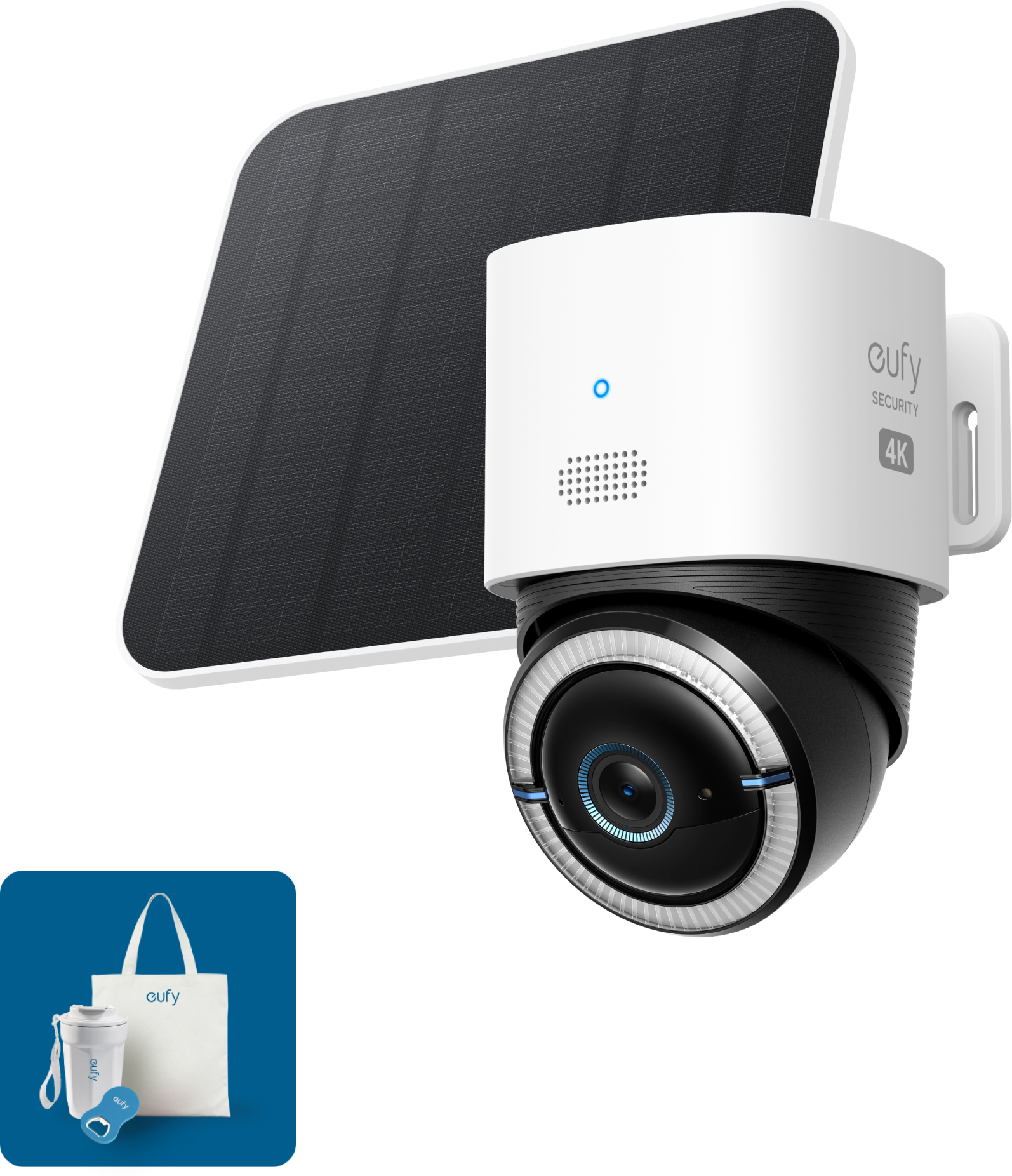 eufy 4G LTE Cam S330 + Random eufy Merch（eufy live） white