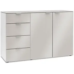 MAISON Kommode Miami Glas Weiß