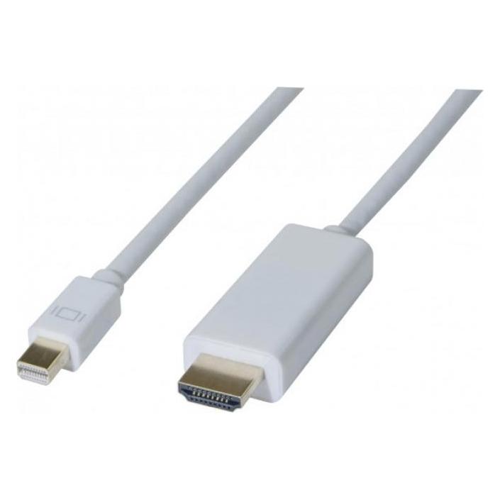 Exertis Connect Mini-DisplayPort 1.1 auf HDMI Adapterkabel, Mini-DisplayPort St. / HDMI St., 2,0 m, weiss Mini-Displ (2 m) (128418)