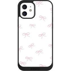 Nivocase Handyhülle für Apple iPhone 12 Hülle NIVOpure Case Schwarz Muster Schleife Schleifen (Apple iPhone 12), Smartphone Hülle, Schwarz