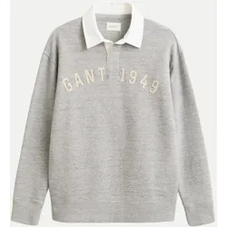 Sweatshirt mit Polo-Kragen Rugger Grau XXL