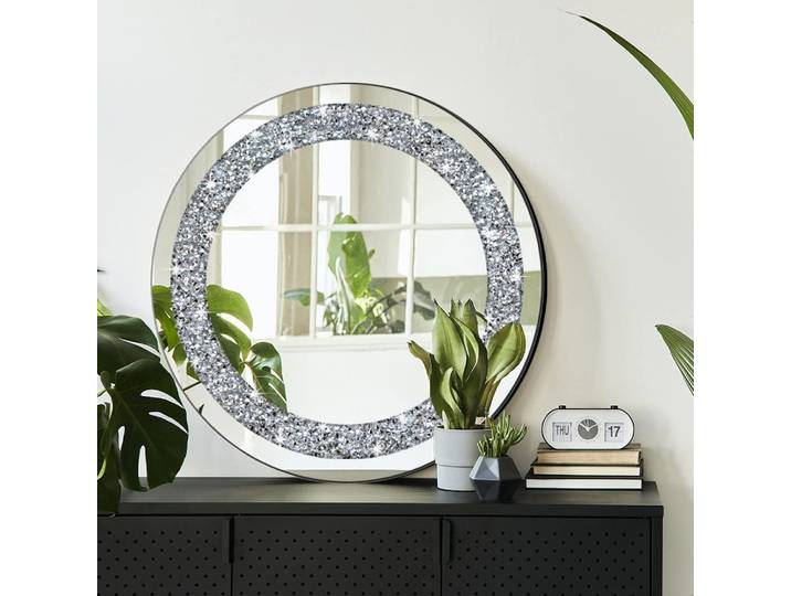 Miroir en cristal pour salon, miroir mural, lumière moderne, décoration de luxe