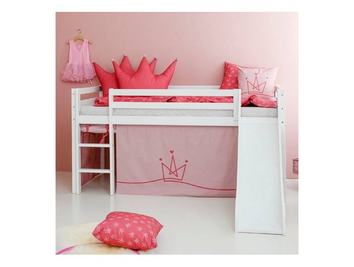 Hoppekids Hochbett «Princess» Rutsche & Vorhang Rosa und viel Auswahl