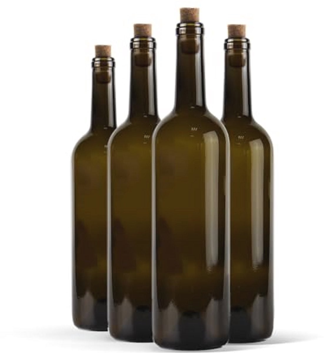 Set van 8 lege glazen flessen van 750 ml voor wijn, water of olie