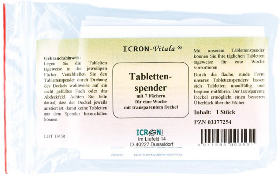 Tablettenspender Icron 7 Fäch.transp.deck.rund 1stk