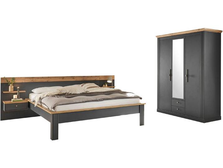 OTTO home Schlafzimmer-Set Westminster, beinhaltet 1 Bett, Kleiderschrank 3-türig und 2 Wandpaneele
