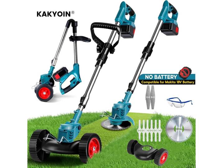 Makita – tondeuse à gazon électrique 1850W, longueur réglable, coupe-herbe de jardin sans fil, batterie 18V